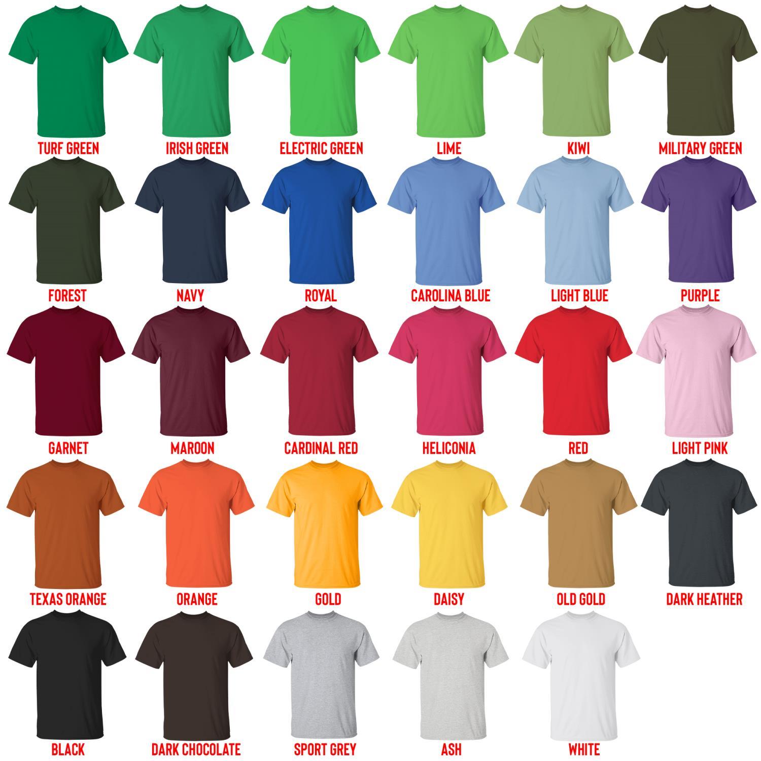 t shirt color chart - Tool Band Store